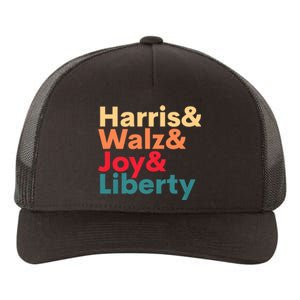 Retro Harris Walz Waltz 2024 Harris Walz Joy Liberty Yupoong Adult 5-Panel Trucker Hat