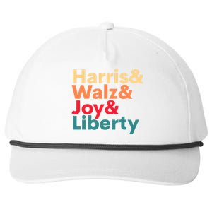 Retro Harris Walz Waltz 2024 Harris Walz Joy Liberty Snapback Five-Panel Rope Hat