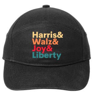 Retro Harris Walz Waltz 2024 Harris Walz Joy Liberty 7-Panel Snapback Hat