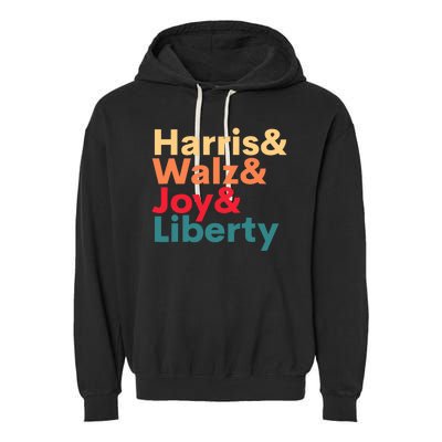 Retro Harris Walz Waltz 2024 Harris Walz Joy Liberty Garment-Dyed Fleece Hoodie