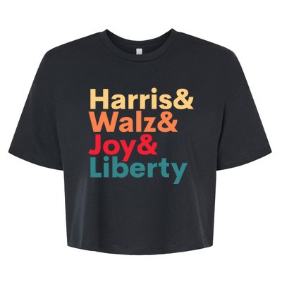 Retro Harris Walz Waltz 2024 Harris Walz Joy Liberty Bella+Canvas Jersey Crop Tee