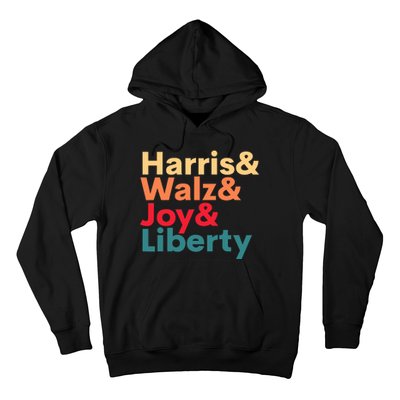 Retro Harris Walz Waltz 2024 Harris Walz Joy Liberty Hoodie