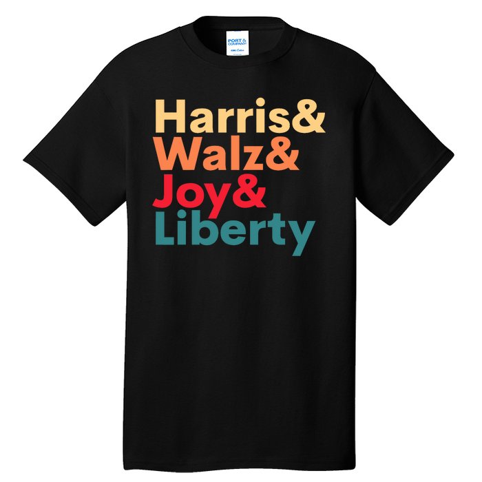 Retro Harris Walz Waltz 2024 Harris Walz Joy Liberty Tall T-Shirt