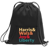 Retro Harris Walz Waltz 2024 Harris Walz Joy Liberty Sweatshirt Cinch Pack Bag