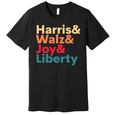 Retro Harris Walz Waltz 2024 Harris Walz Joy Liberty Premium T-Shirt