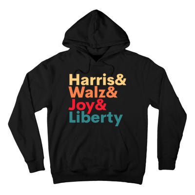 Retro Harris Walz Waltz 2024 Harris Walz Joy Liberty Tall Hoodie