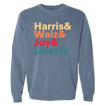 Retro Harris Walz Waltz 2024 Harris Walz Joy Liberty Garment-Dyed Sweatshirt