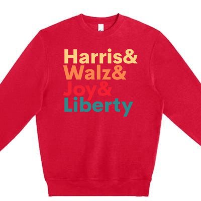 Retro Harris Walz Waltz 2024 Harris Walz Joy Liberty Premium Crewneck Sweatshirt