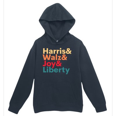 Retro Harris Walz Waltz 2024 Harris Walz Joy Liberty Urban Pullover Hoodie