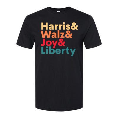 Retro Harris Walz Waltz 2024 Harris Walz Joy Liberty Softstyle CVC T-Shirt