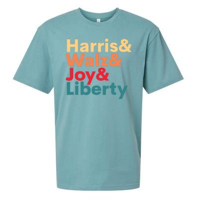 Retro Harris Walz Waltz 2024 Harris Walz Joy Liberty Sueded Cloud Jersey T-Shirt