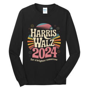 Retro Harris Walz 2024 Kamala Harris Tim Walz Election Tall Long Sleeve T-Shirt