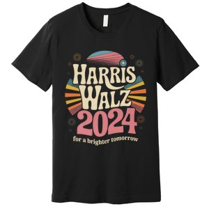 Retro Harris Walz 2024 Kamala Harris Tim Walz Election Premium T-Shirt