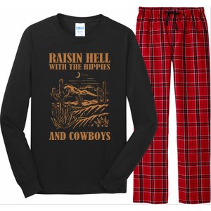 Raisin Hell With The Hippies And The Cowboys Western Desert Long Sleeve Pajama Set