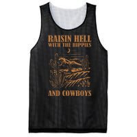 Raisin Hell With The Hippies And The Cowboys Western Desert Mesh Reversible Basketball Jersey Tank