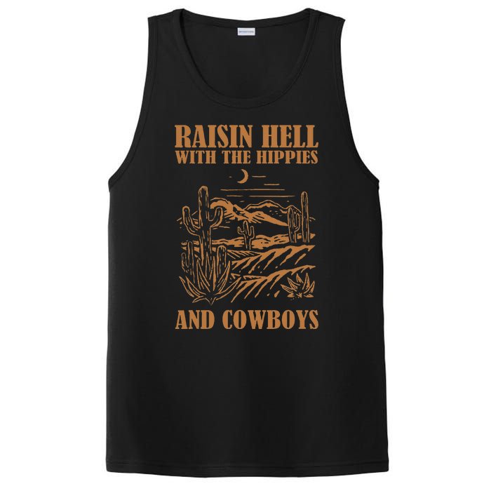 Raisin Hell With The Hippies And The Cowboys Western Desert PosiCharge Competitor Tank