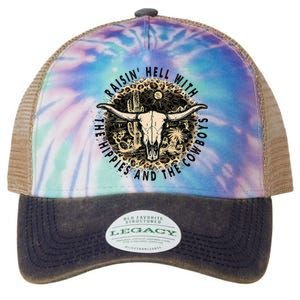 Raisin Hell With The Hippies And The Cowboys Legacy Tie Dye Trucker Hat