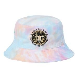 Raisin Hell With The Hippies And The Cowboys Tie Dye Newport Bucket Hat