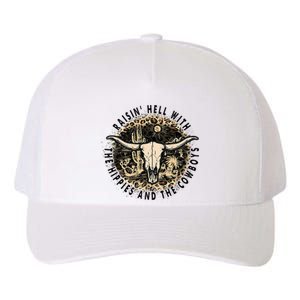 Raisin Hell With The Hippies And The Cowboys Yupoong Adult 5-Panel Trucker Hat