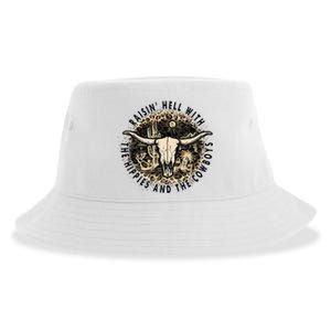 Raisin Hell With The Hippies And The Cowboys Sustainable Bucket Hat