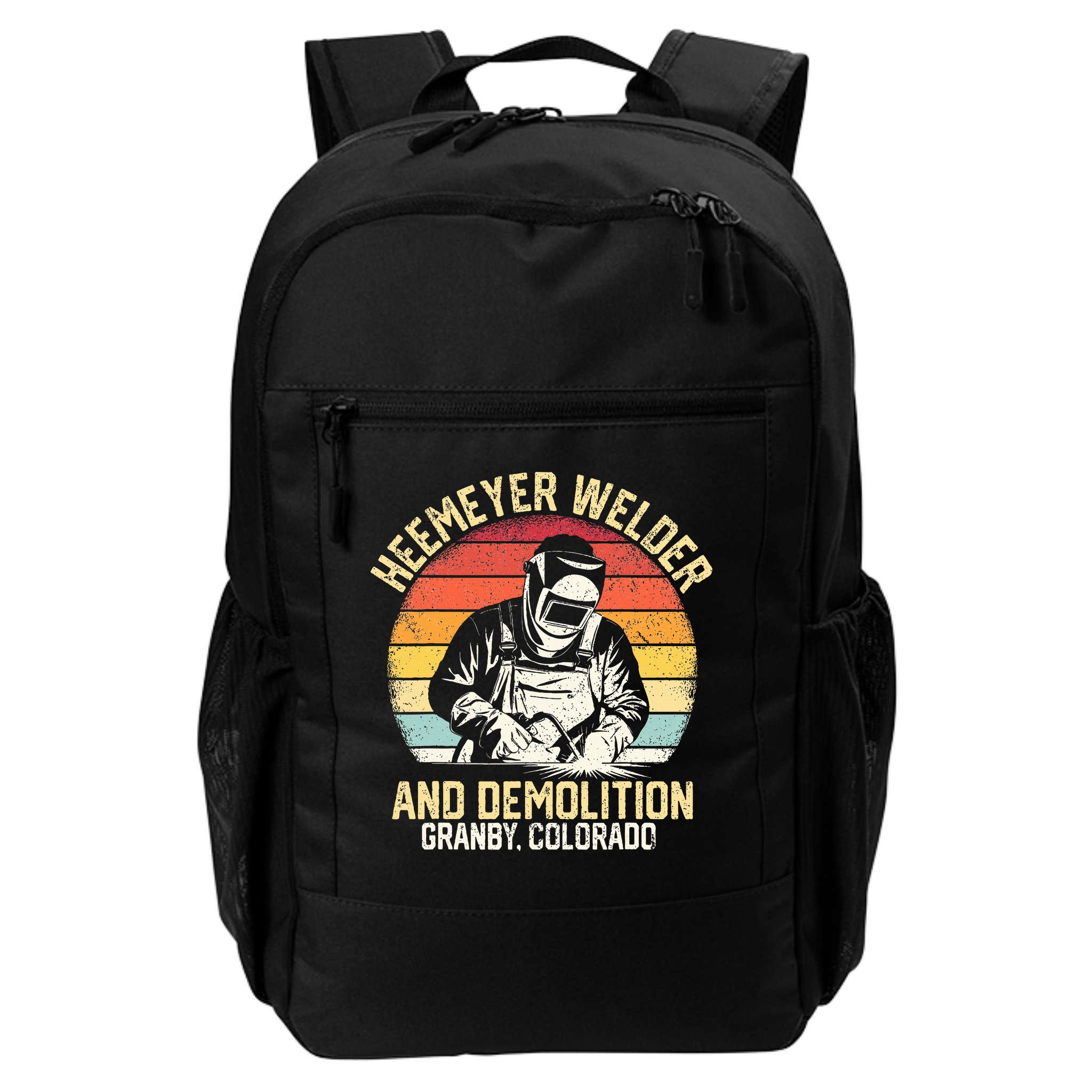 Retro Heemeyer Welding Demolition Grandby Colorado Welder Backpack