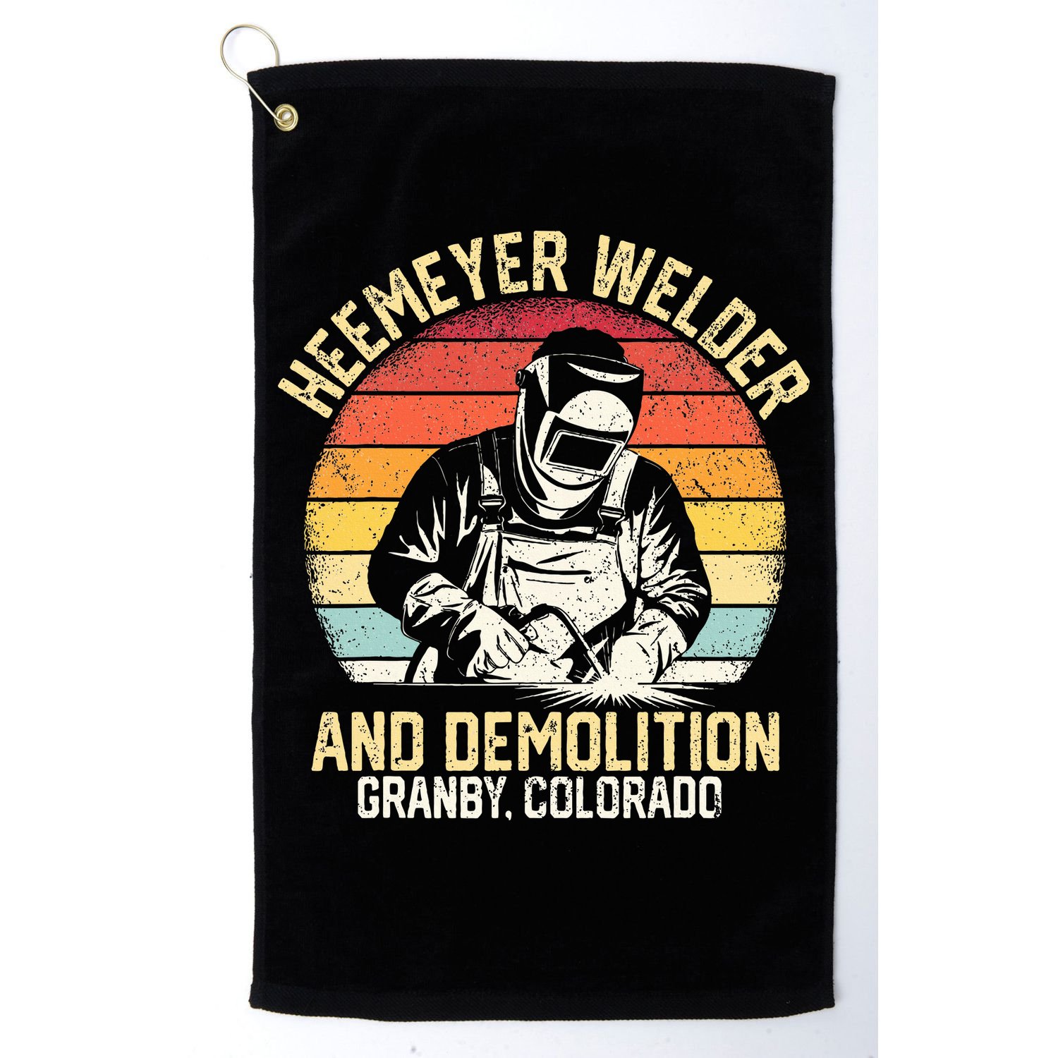 Retro Heemeyer Welding Demolition Grandby Colorado Welder Golf Towel