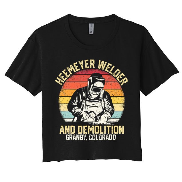Retro Heemeyer Welding Demolition Grandby Colorado Welder Crop Top