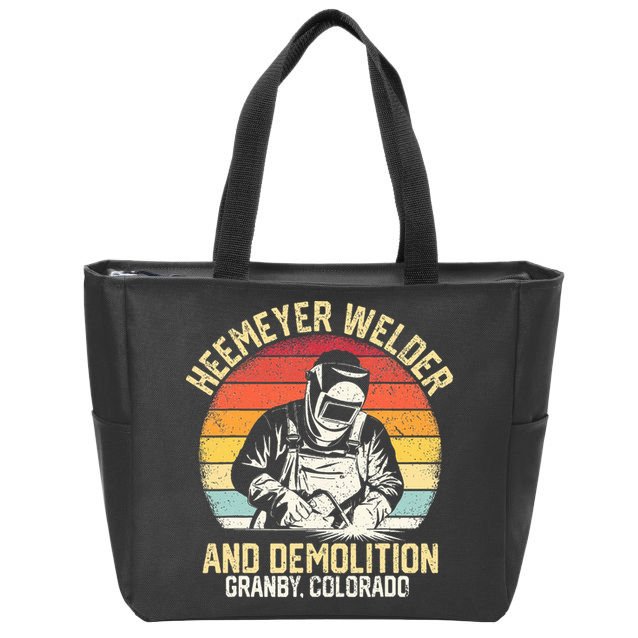 Retro Heemeyer Welding Demolition Grandby Colorado Welder Zip Tote Bag