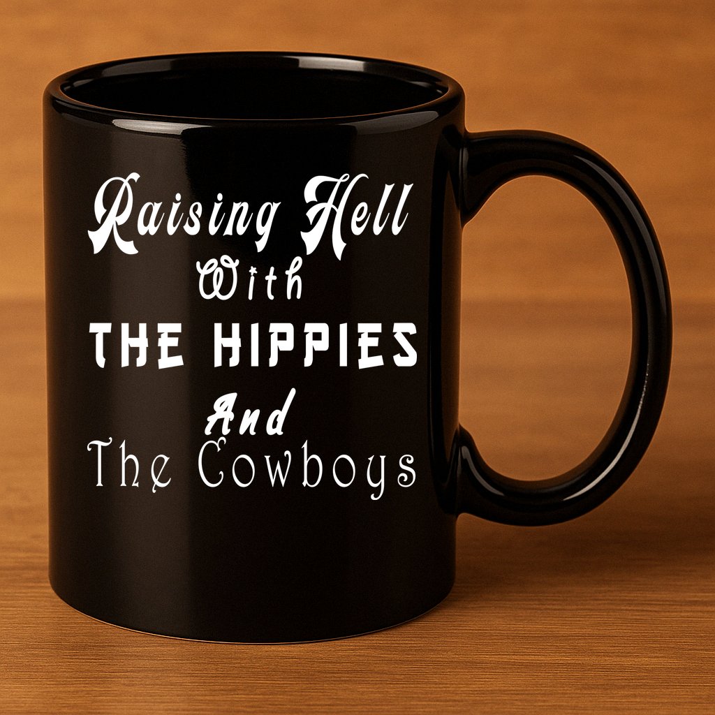 Raising Hell With The Hippies & The Cowboys 11oz C Handle Ceramic Mug