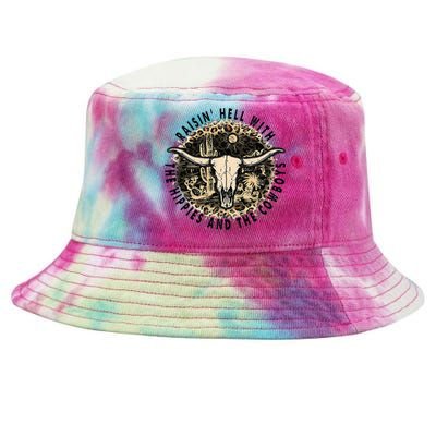 Raisin Hell With The Hippies And The Cowboys Tie-Dyed Bucket Hat