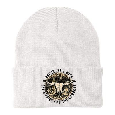 Raisin Hell With The Hippies And The Cowboys Knit Cap Winter Beanie