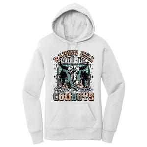 Raising Hell With The Hippies And Cow Western Cowgirl Women's Pullover Hoodie