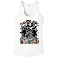 Raising Hell With The Hippies And Cow Western Cowgirl Ladies PosiCharge Competitor Racerback Tank