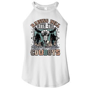 Raising Hell With The Hippies And Cow Western Cowgirl Women's Perfect Tri Rocker Tank