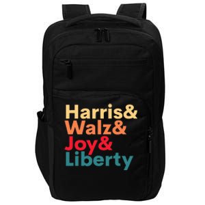 Retro Harris Walz Waltz 2024 Harris Walz Joy Liberty Impact Tech Backpack