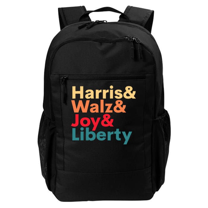 Retro Harris Walz Waltz 2024 Harris Walz Joy Liberty Daily Commute Backpack