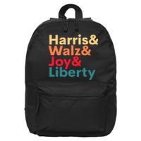 Retro Harris Walz Waltz 2024 Harris Walz Joy Liberty 16 in Basic Backpack