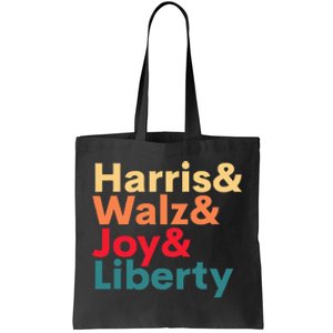 Retro Harris Walz Waltz 2024 Harris Walz Joy Liberty Tote Bag