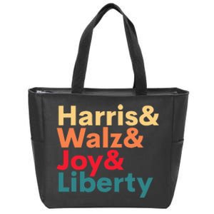 Retro Harris Walz Waltz 2024 Harris Walz Joy Liberty Zip Tote Bag