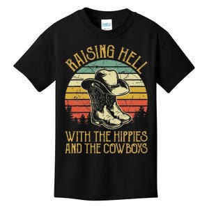 Raisin Hell With The Hippies And The Cowboys Kids T-Shirt