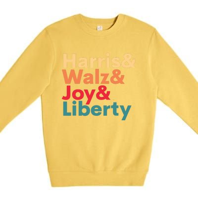 Retro Harris Walz Waltz 2024 Harris Walz Joy Liberty Premium Crewneck Sweatshirt