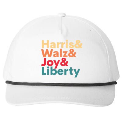 Retro Harris Walz Waltz 2024 Harris Walz Joy Liberty Snapback Five-Panel Rope Hat