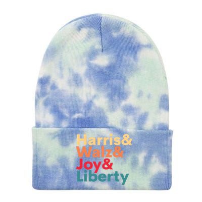 Retro Harris Walz Waltz 2024 Harris Walz Joy Liberty Tie Dye 12in Knit Beanie