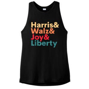 Retro Harris Walz Waltz 2024 Harris Walz Joy Liberty Ladies PosiCharge Tri-Blend Wicking Tank