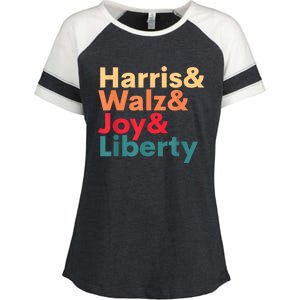 Retro Harris Walz Waltz 2024 Harris Walz Joy Liberty Enza Ladies Jersey Colorblock Tee