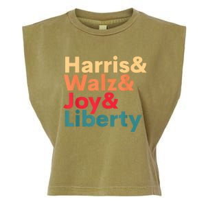 Retro Harris Walz Waltz 2024 Harris Walz Joy Liberty Garment-Dyed Women's Muscle Tee