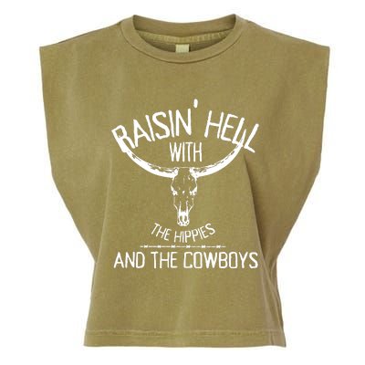 Raising Hell With The Hippies And Cowboys Garment-Dyed Women's Muscle Tee