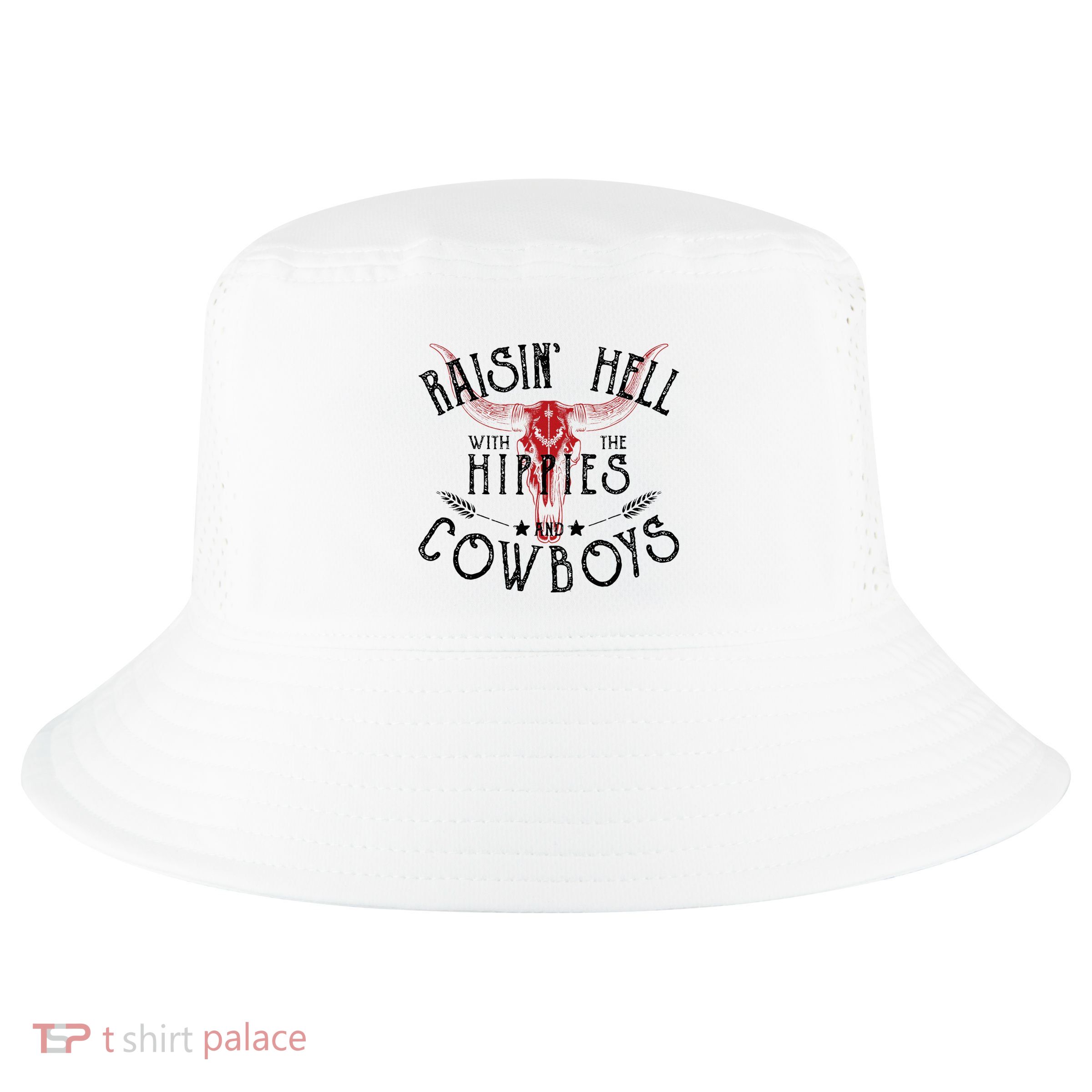 Raisin Hell With The Hippies And The Cowboys Country Cool Comfort Performance Bucket Hat