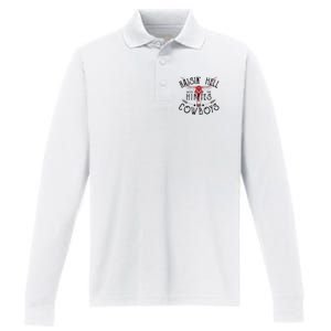 Raisin Hell With The Hippies And The Cowboys Country Performance Long Sleeve Polo