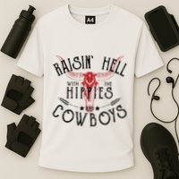 Raisin Hell With The Hippies And The Cowboys Country Cooling Performance Crew T-Shirt